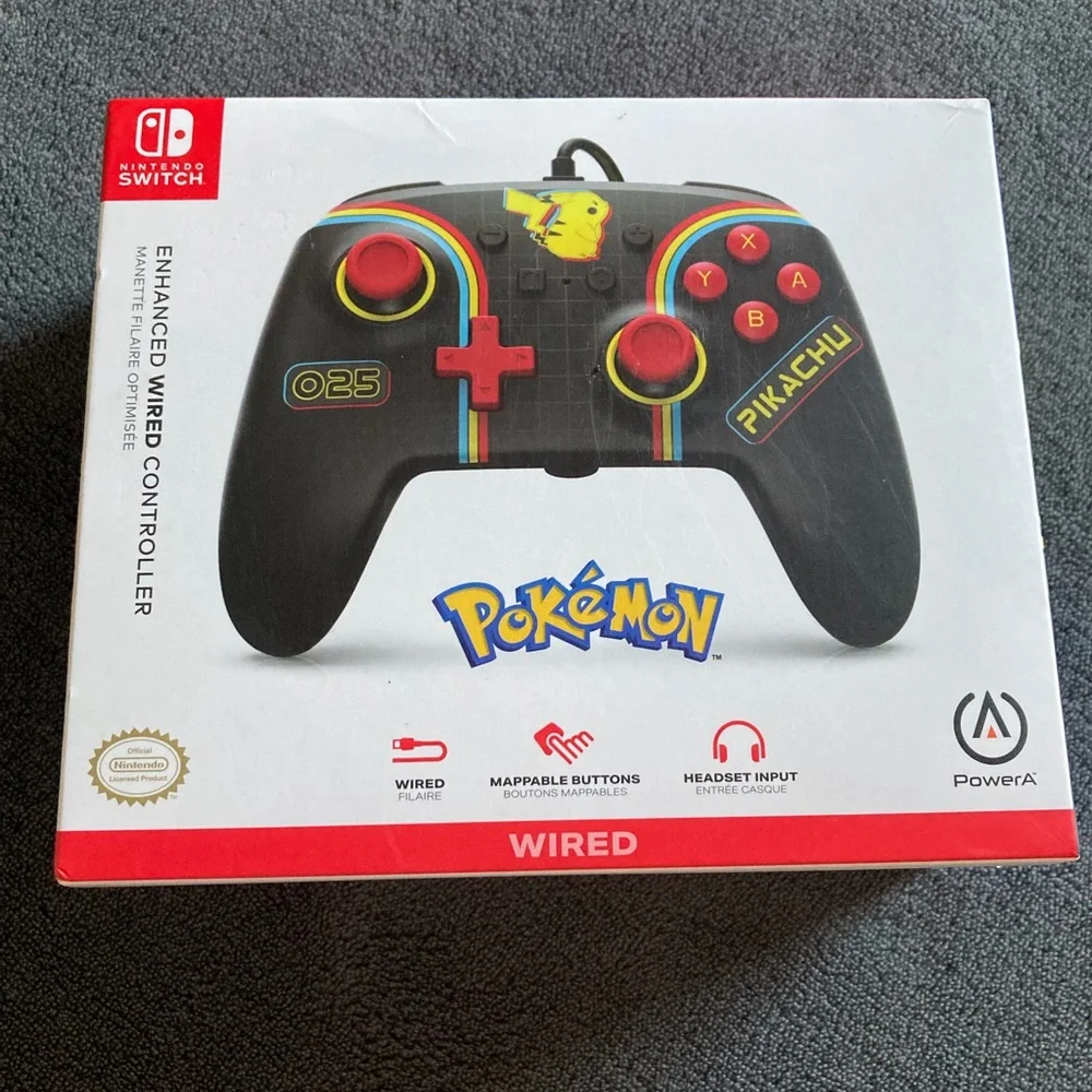 Enhanced Wired Controller for Nintendo Switch - Black with Pokémon Design
